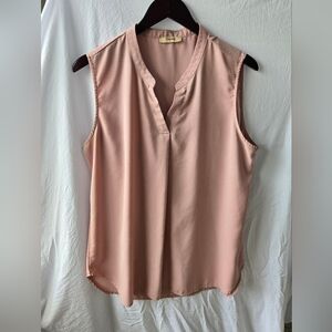 Chic Blush Sleeveless Blouse